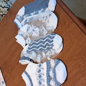 SALE Set 4 lace blue socks/ BUNDLE ONLY 2or more items
